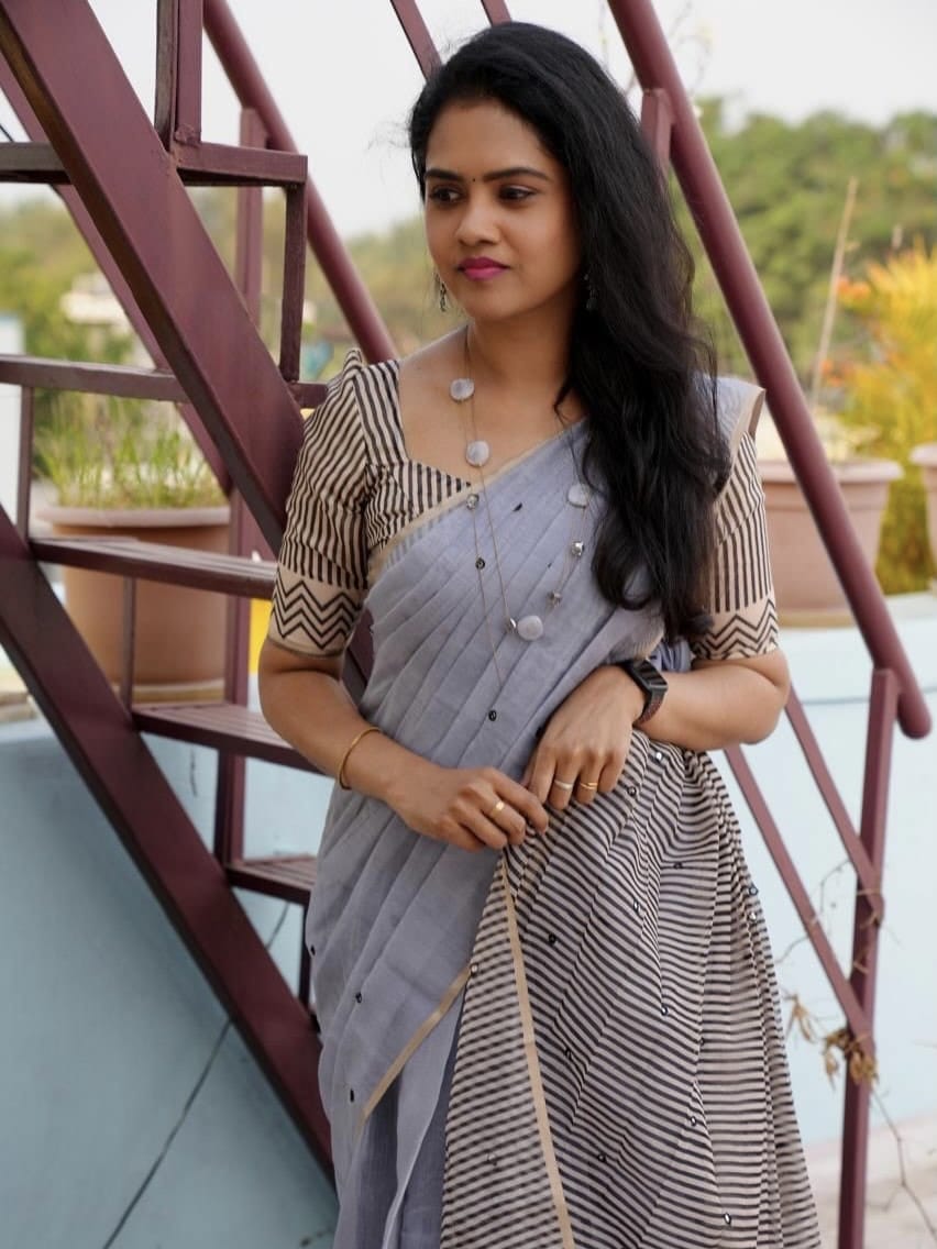 Soft linen Sarees