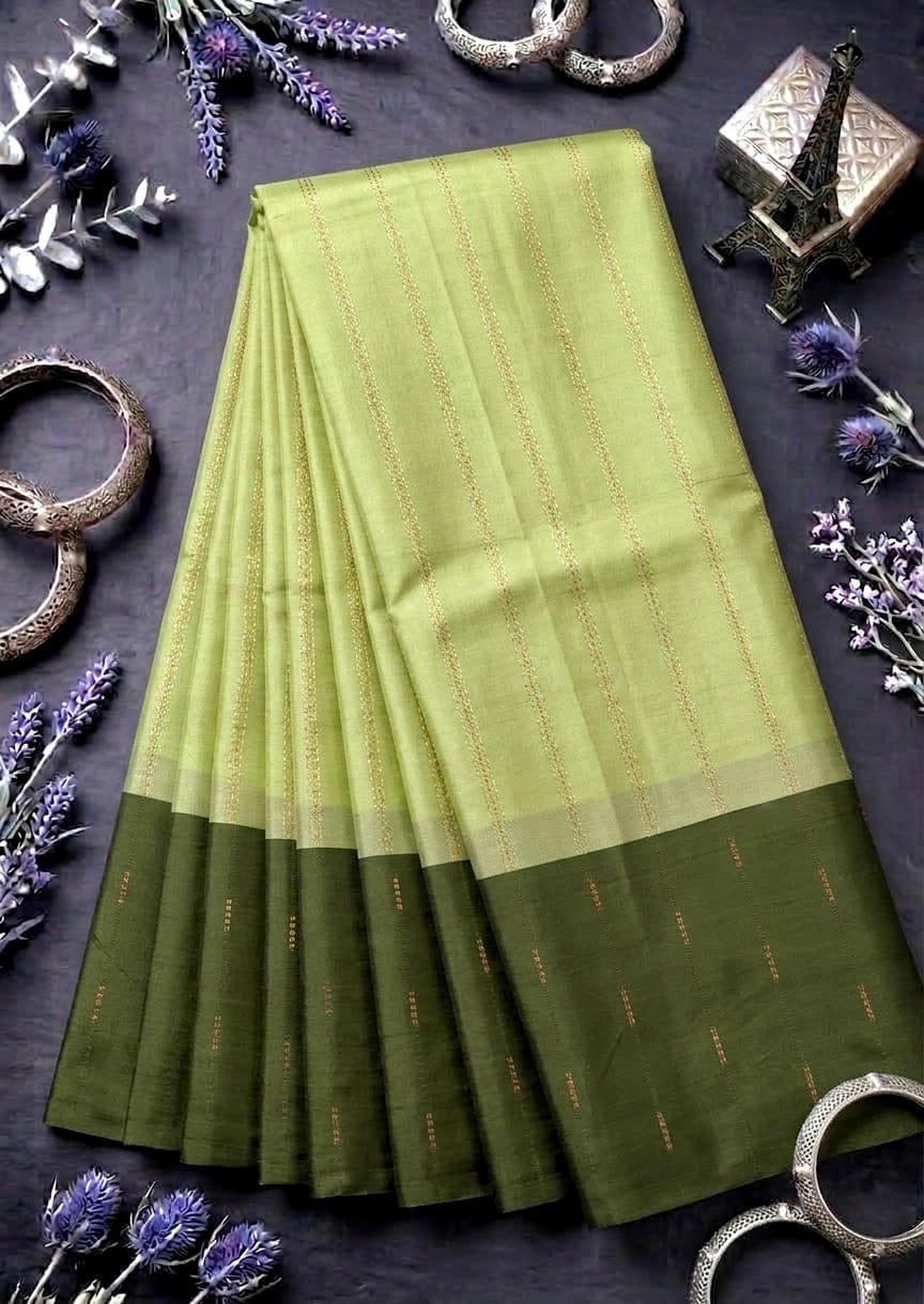 Soft silk saree MSF004 - Lime Green