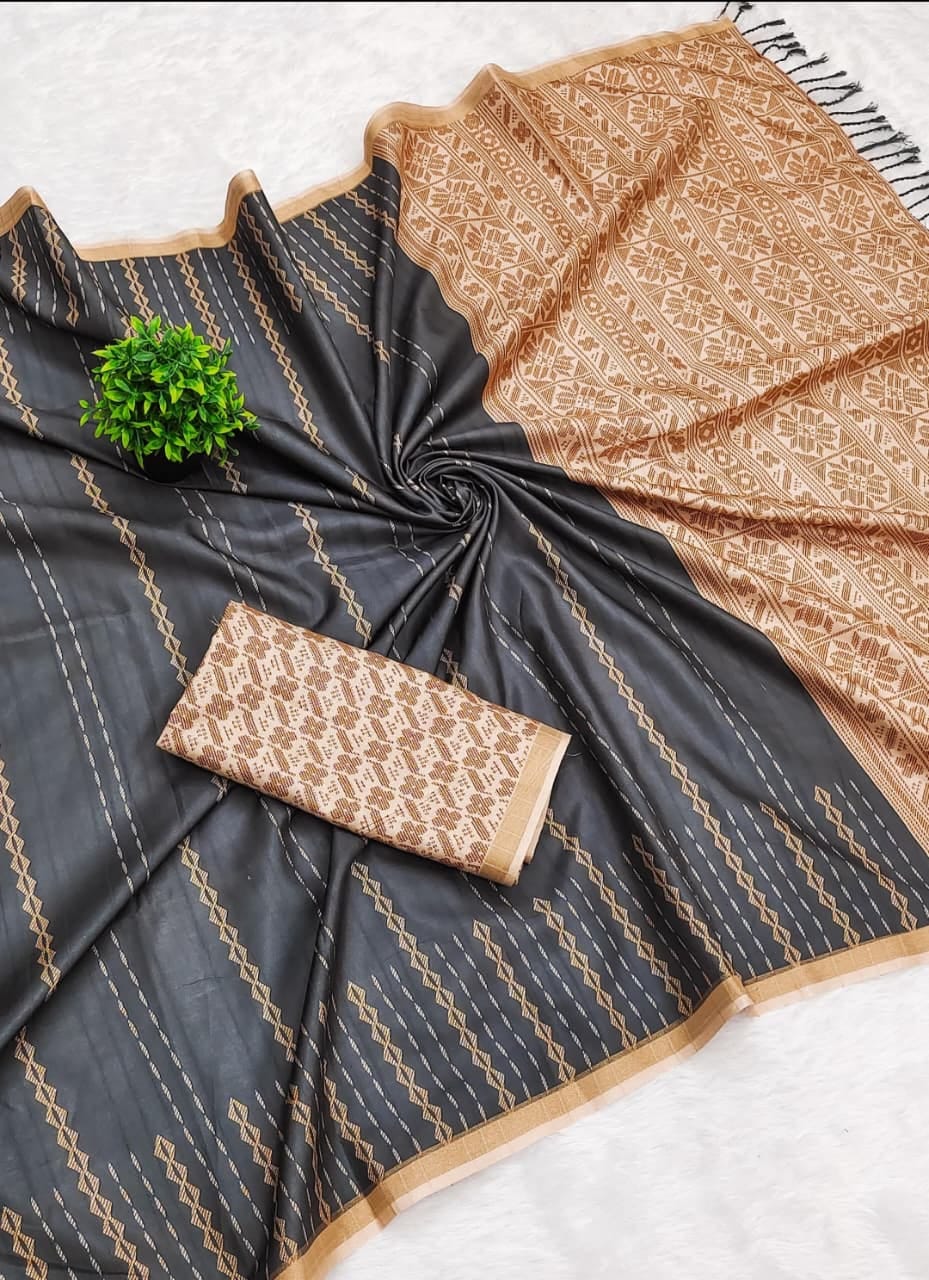 Fancy saree MSF003 - Thick Ash color