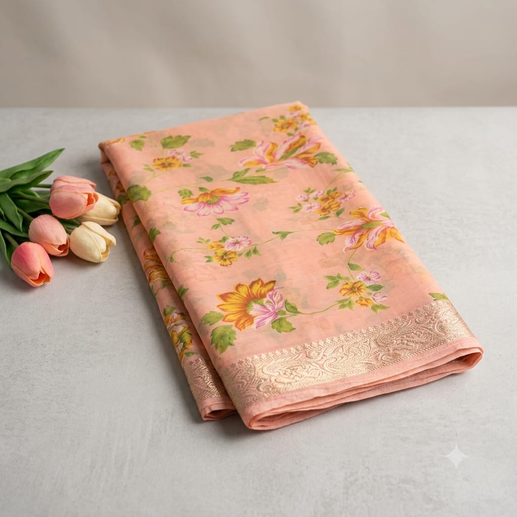 Chinon floral print MSF001 -  Orange