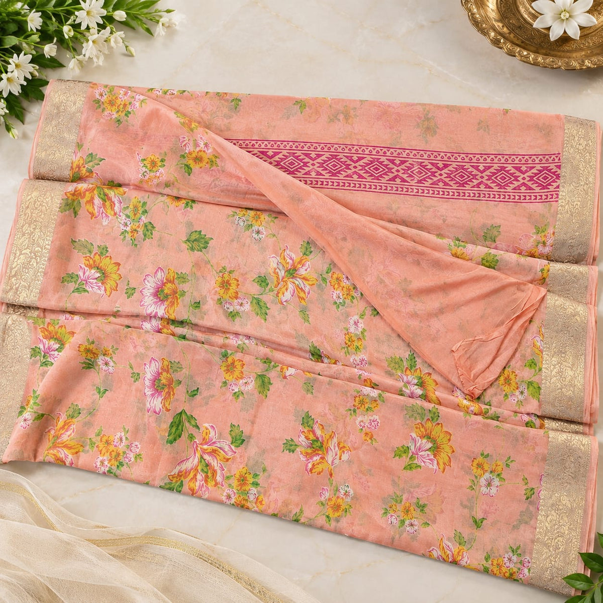 Chinon floral print MSF001 -  Orange