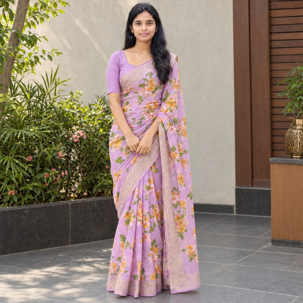 Chinon floral print MSF001 - Dark Pink