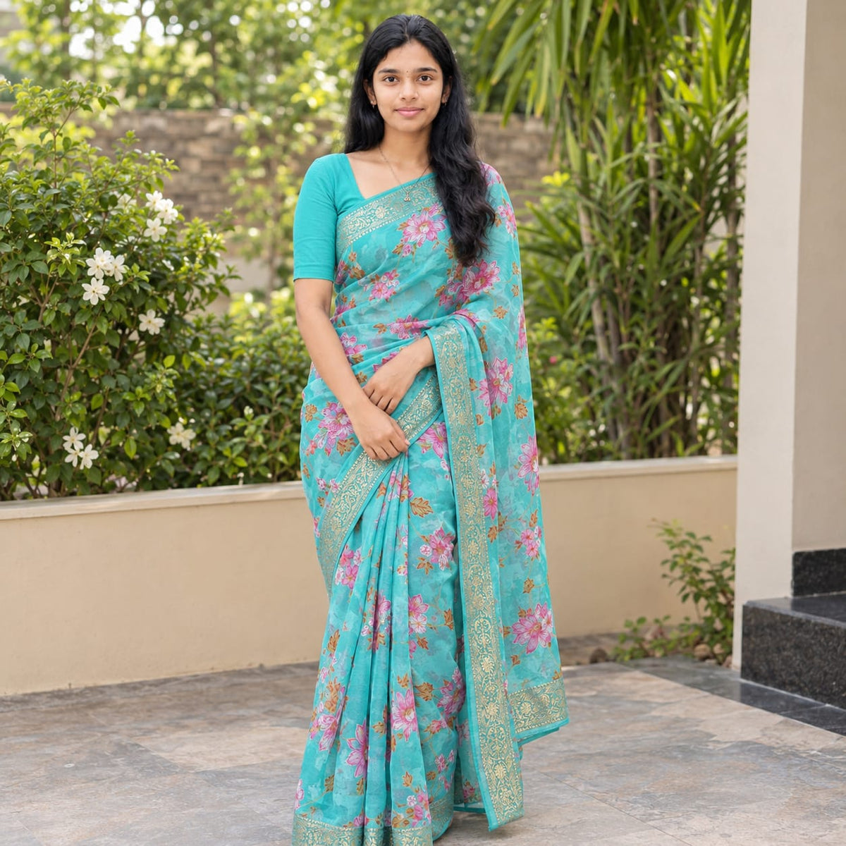 Chinon floral print MSF001 - Blue