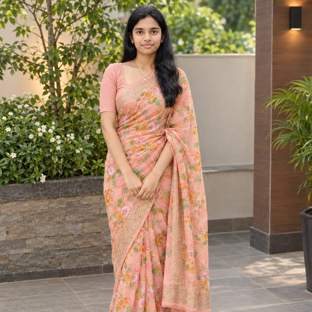 Chinon floral print MSF001 -  Orange