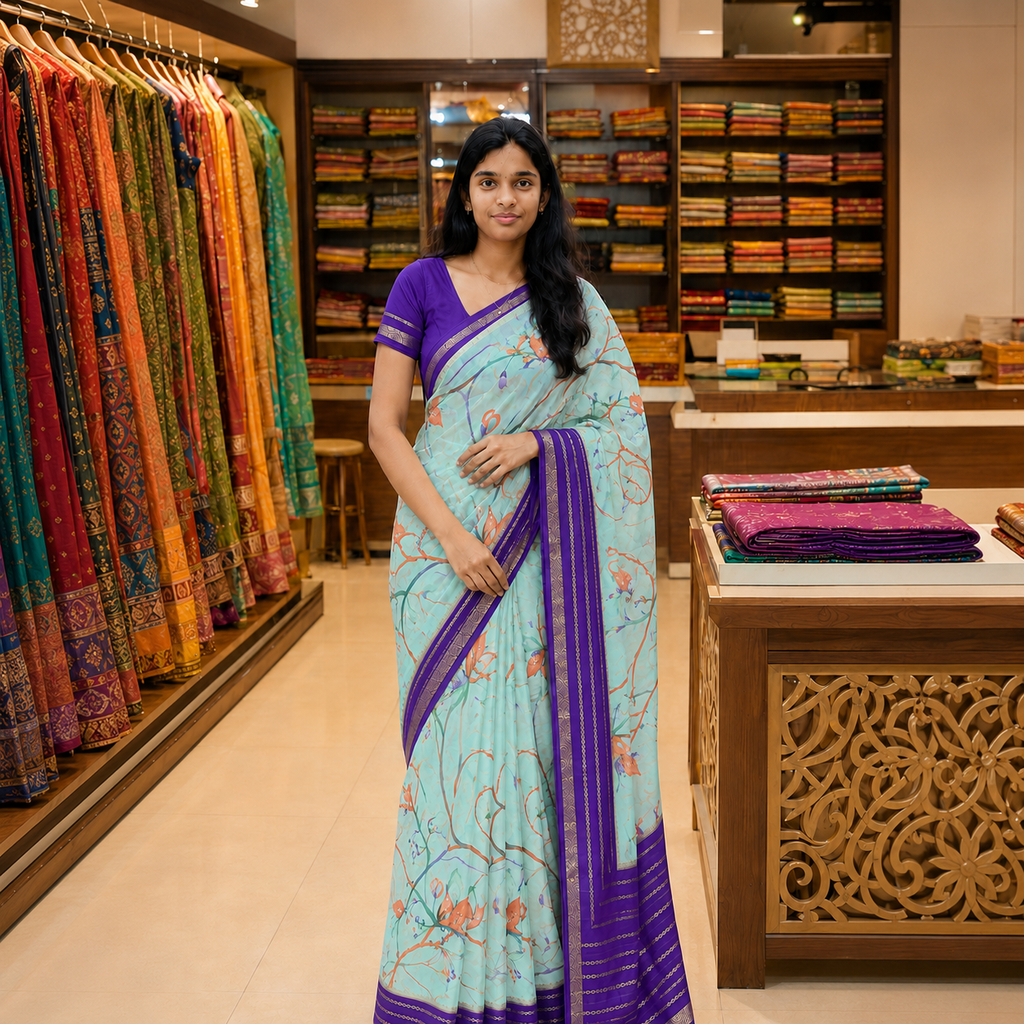 Premium Mysore Crape Silk Saree