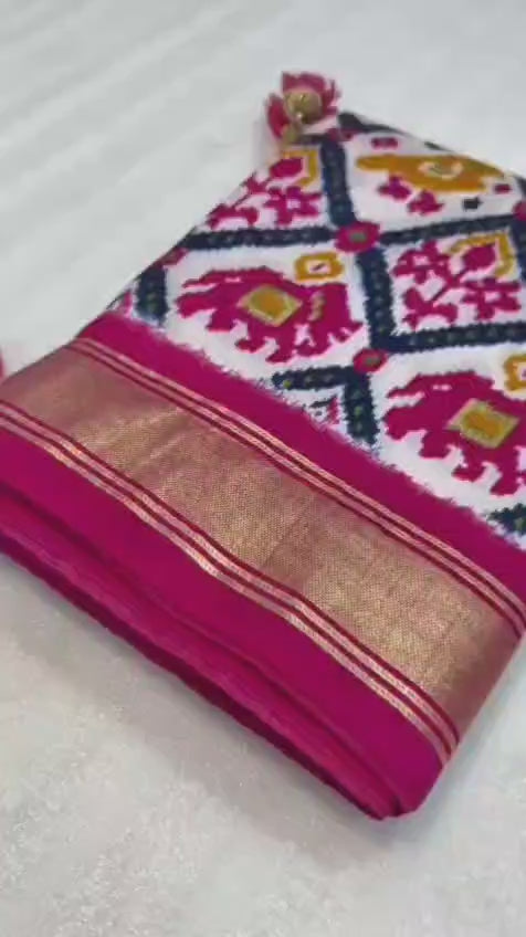 Moonga Crape Patola Silk Sarees