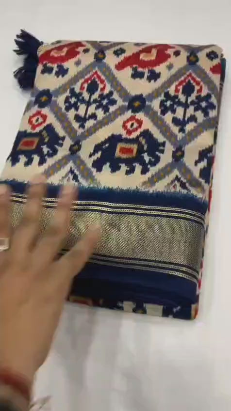 Moonga Crape Patola Silk Sarees