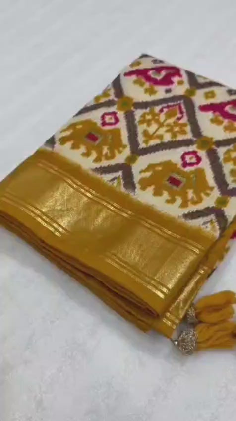 Moonga Crape Patola Silk Sarees